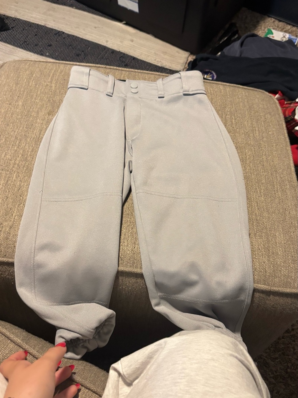 Men's Light Gray Athletic Baseball Pants